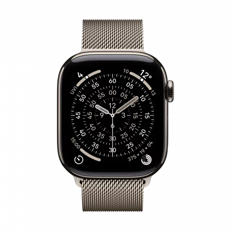 Apple Watch Series 11 GPS+Cellular 46mm Titan natur mit Milanaise Loop natur S/M