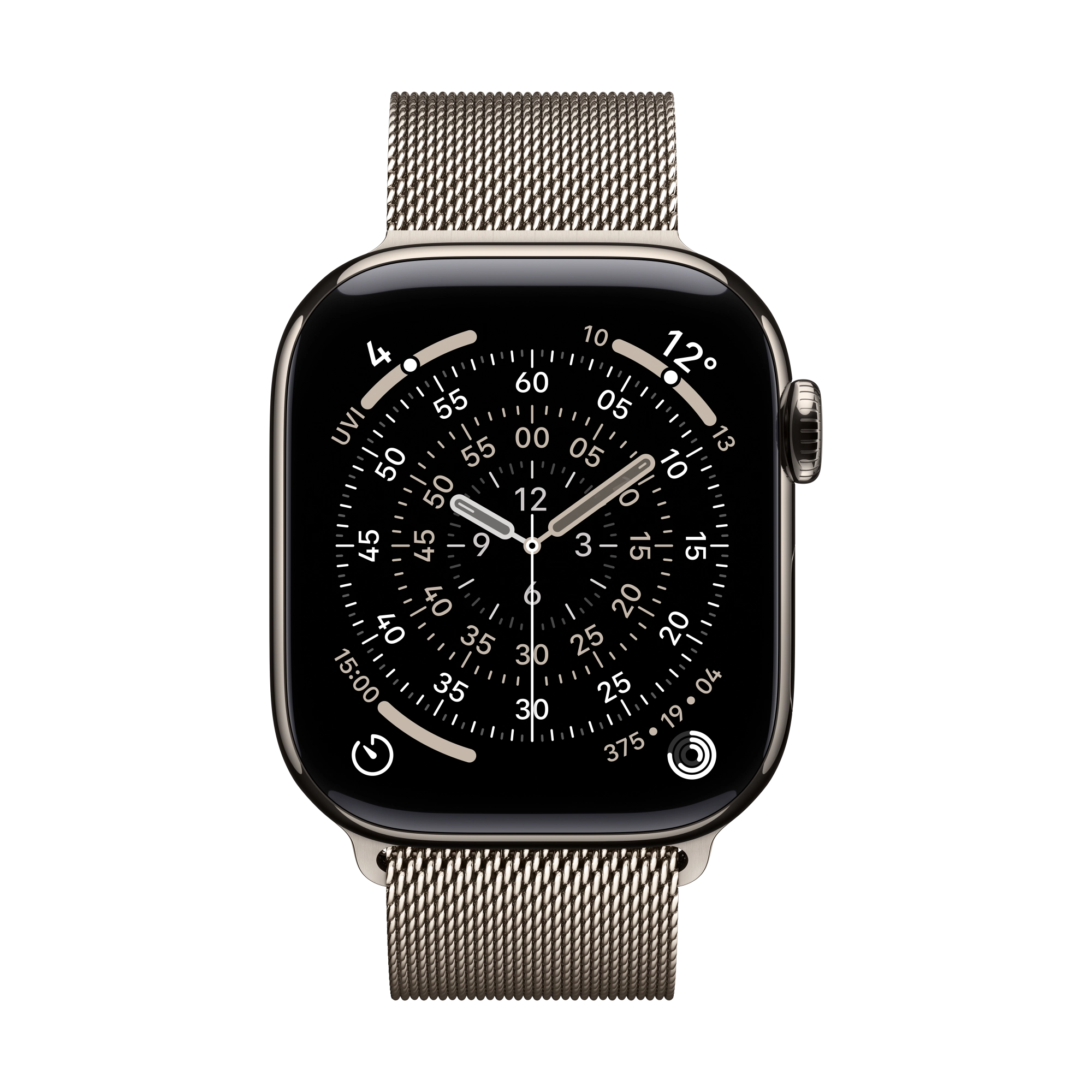 Apple Watch Series 11 GPS+Cellular 46mm Titan natur mit Milanaise Loop natur S/M