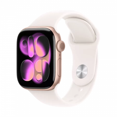 Apple Watch Series 11 GPS 42mm Aluminium roségold mit hellrosa Sportarmband - M/L