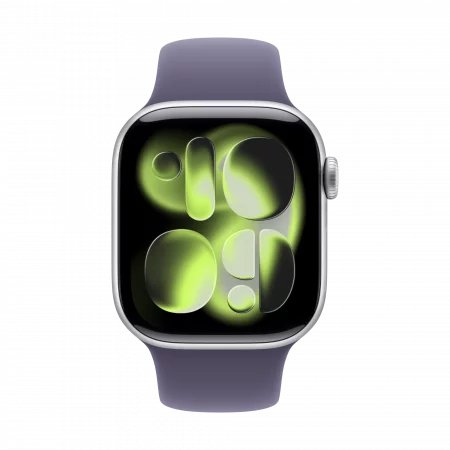 Apple Watch Series 11 GPS+Cellular 42mm Aluminium silber mit nebelviolettem Sportarmband - S/M