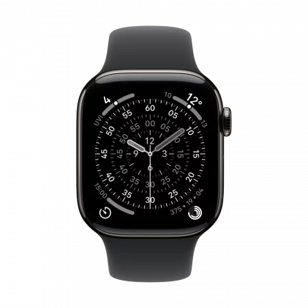 Apple Watch Series 11 GPS+Cellular 42mm Titan schiefer mit schwarzem Sportarmband - S/M