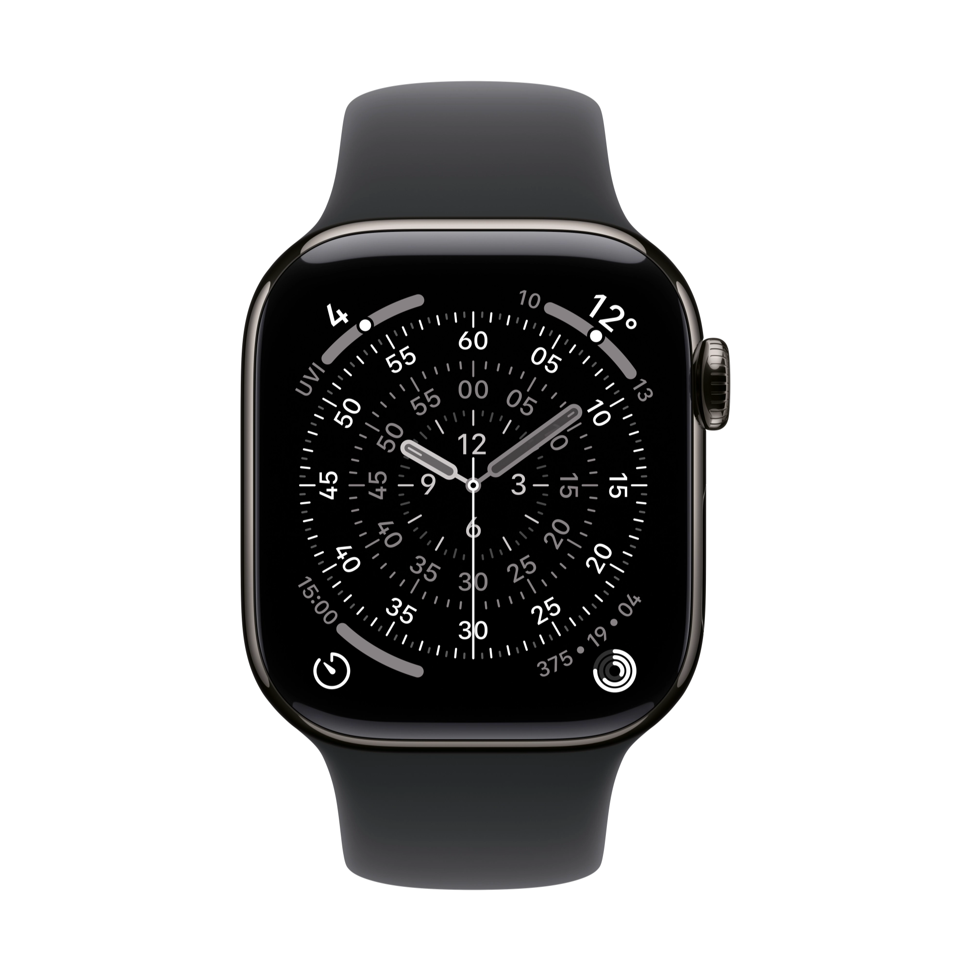 Apple Watch Series 11 GPS+Cellular 42mm Titan schiefer mit schwarzem Sportarmband - S/M