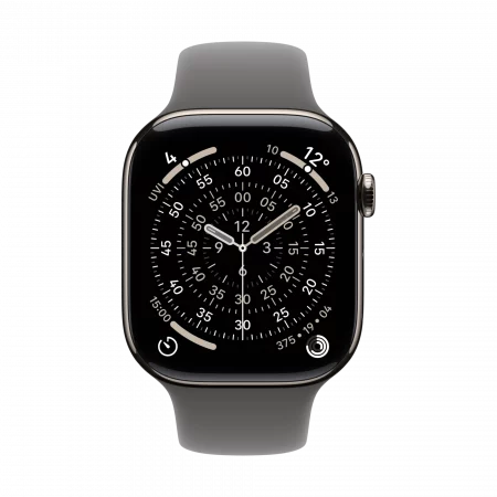 Apple Watch Series 11 GPS+Cellular 46mm Titan natur mit steingrauem Sportarmband - S/M