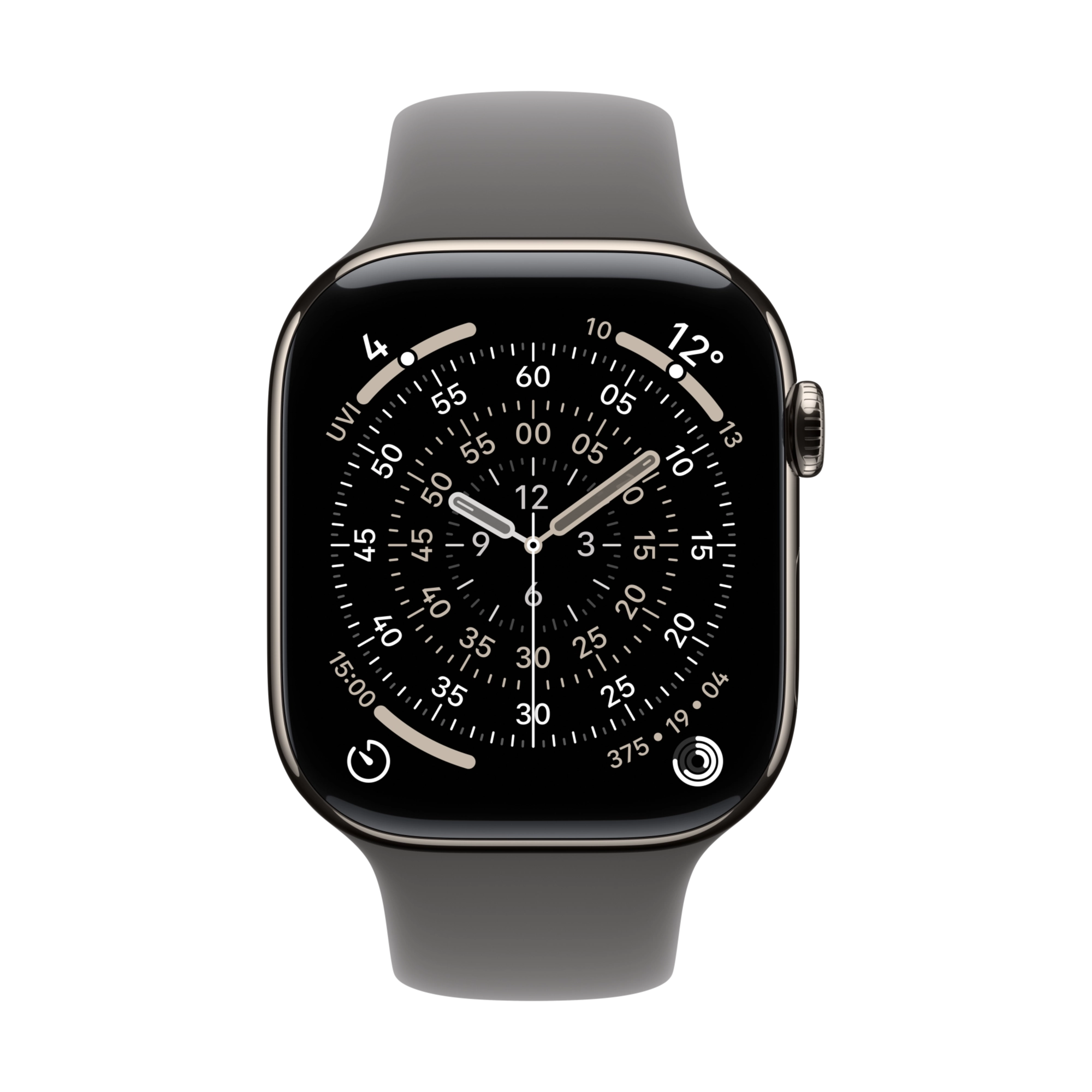 Apple Watch Series 11 GPS+Cellular 46mm Titan natur mit steingrauem Sportarmband - S/M