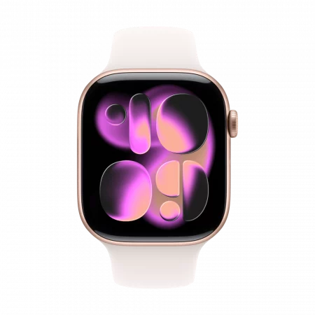 Apple Watch Series 11 GPS+Cellular 46mm Aluminium roségold mit hellrosa Sportarmband - S/M