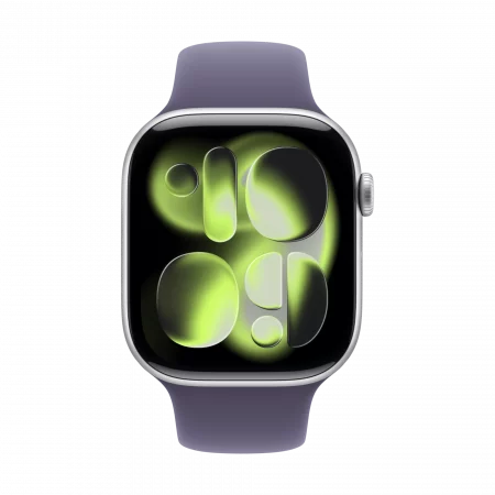 Apple Watch Series 11 GPS+Cellular 46mm Aluminium silber mit nebelviolettem Sportarmband - S/M