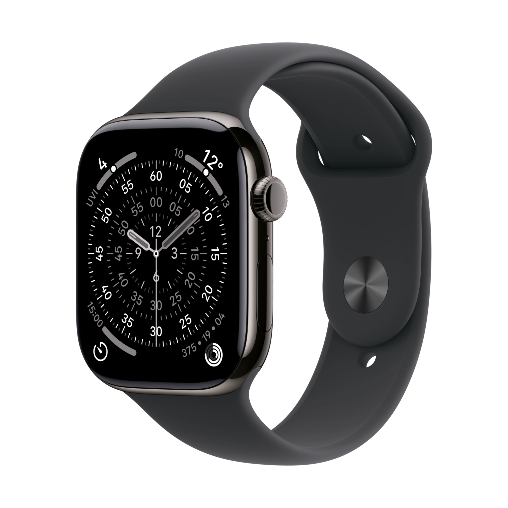 Apple Watch Series 11 GPS 46mm Aluminium diamantschwarz mit schwarzem Sportarmband - S/M