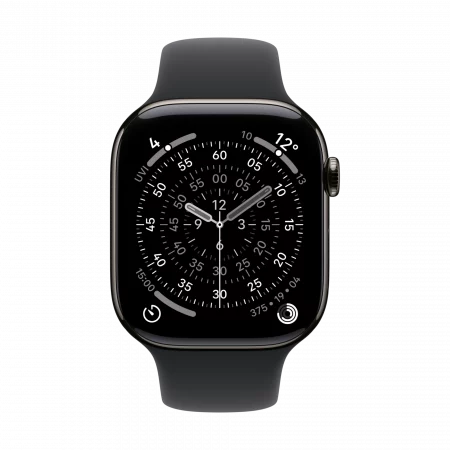 Apple Watch Series 11 GPS+Cellular 46mm Titan schiefer mit schwarzem Sportarmband - S/M