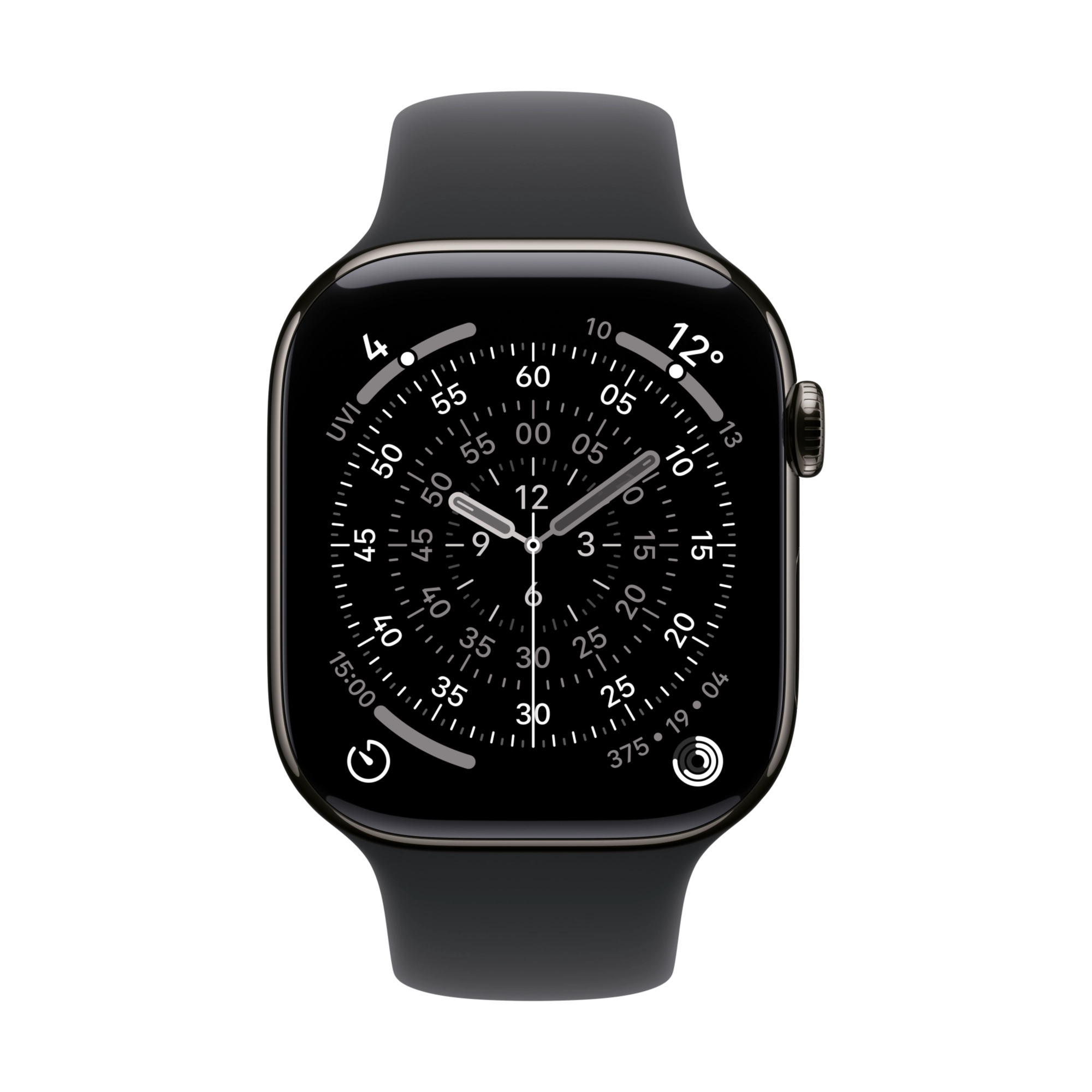 Apple Watch Series 11 GPS+Cellular 46mm Titan schiefer mit schwarzem Sportarmband - S/M