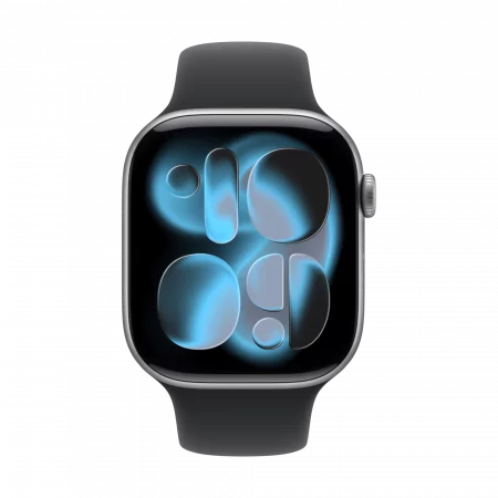 Apple Watch Series 11 GPS+Cellular 46mm Aluminium space grau mit schwarzem Sportarmband - M/L