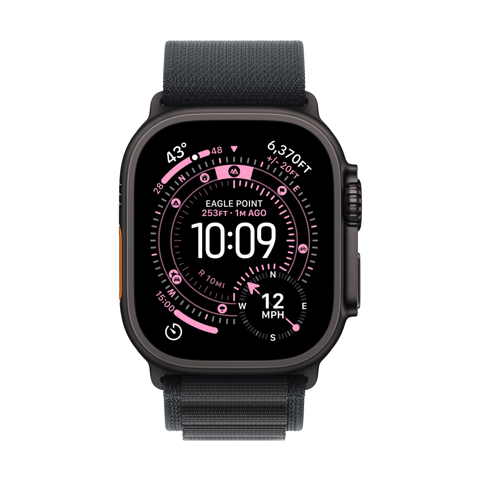 Apple Watch Ultra 3 GPS+Cellular 49mm Titan schwarz mit Alpine Loop schwarz - small