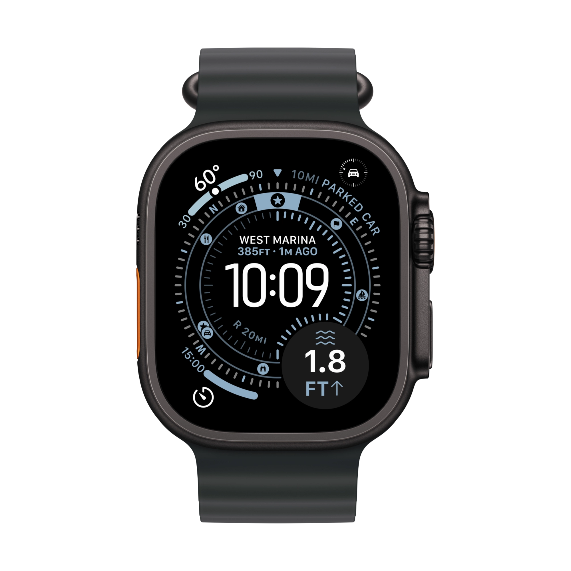 Apple Watch Ultra 3 GPS+Cellular 49mm Titan schwarz mit Ocean Band schwarz