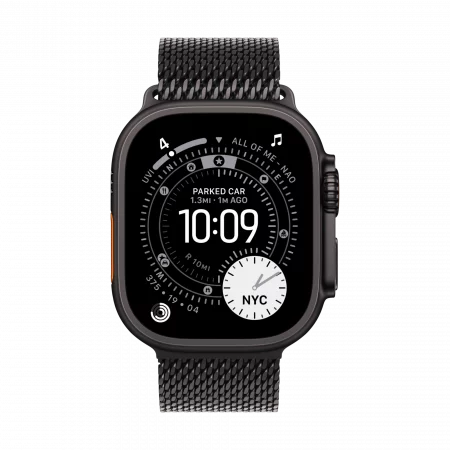 Apple Watch Ultra 3 GPS+Cellular 49mm Titan schwarz mit Milanaise Armband Titan schwarz - large