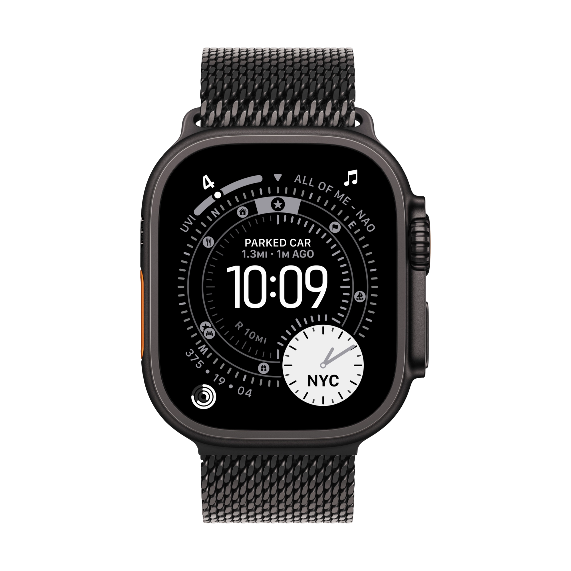 Apple Watch Ultra 3 GPS+Cellular 49mm Titan schwarz mit Milanaise Armband Titan schwarz - large