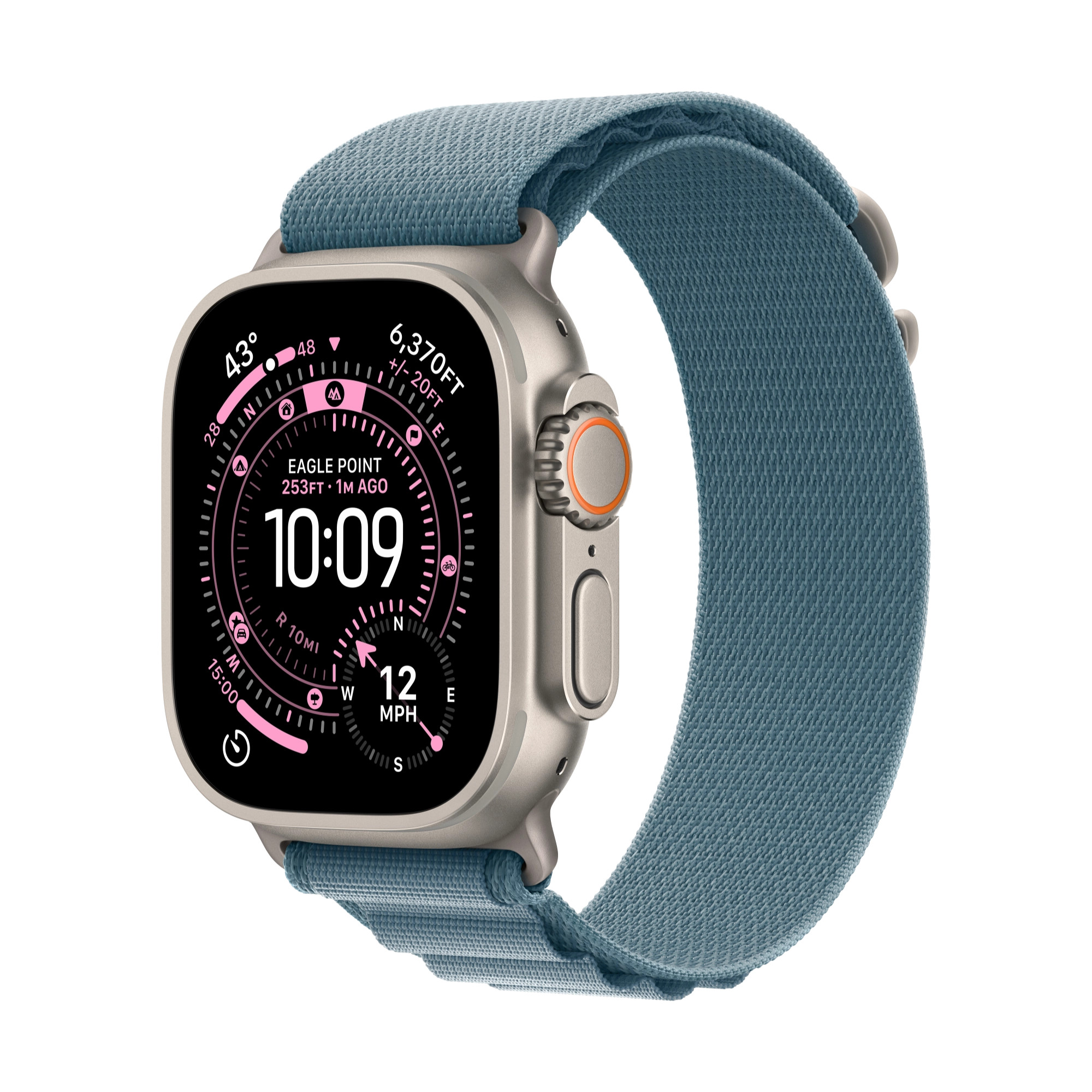 Apple Watch Ultra 3 GPS+Cellular 49mm Titan natur mit Alpine Loop hellblau - small