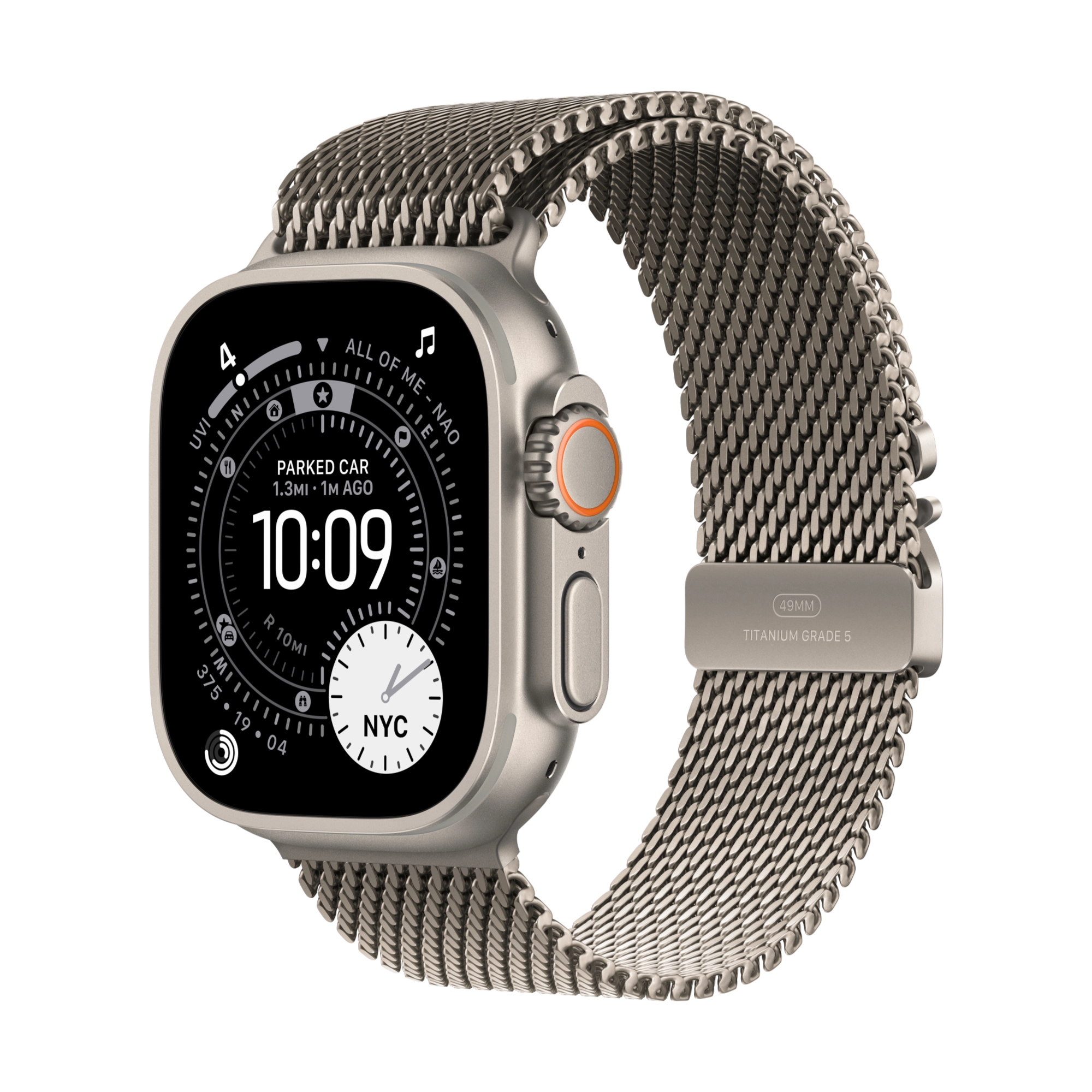 Apple Watch Ultra 3 GPS+Cellular 49mm Titan natur mit Milanaise Armband Titan natur - small