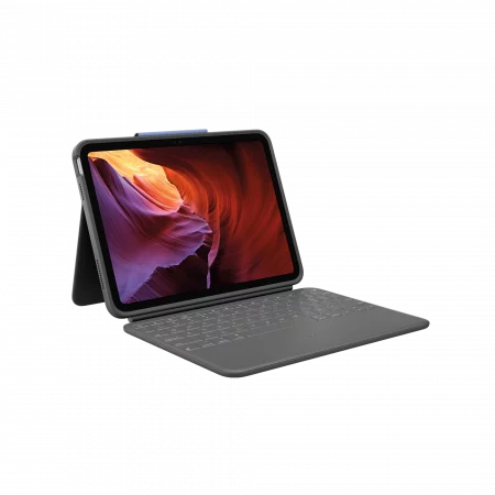 Logitech Rugged Folio - Tastatur und Foliohülle QWERTZ - Deutsch Graphite iPad A16 und 10th gen