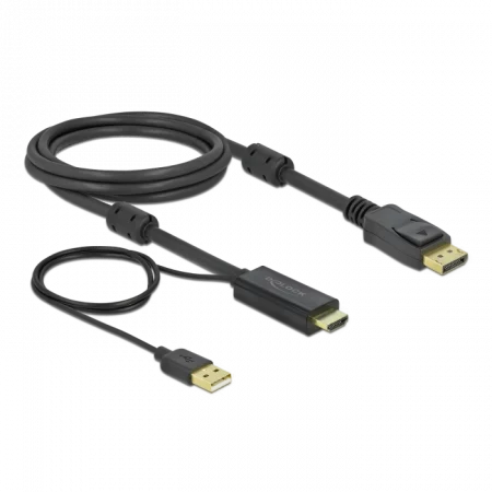 Delock HDMI zu DisplayPort Kabel 4K 30 Hz 2 m