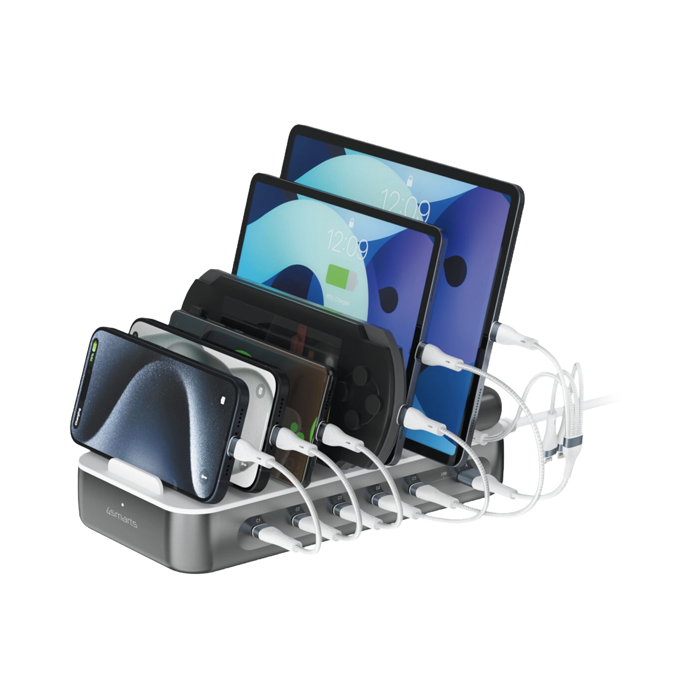 4smarts Ladestation Team 100W 5C/1A inkl. 6 Kabel
