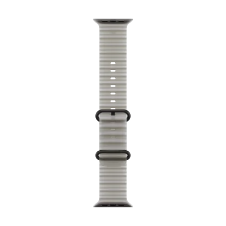 Apple 49 mm Ocean Armband Halbtransparentes Grau - Titan Schwarz