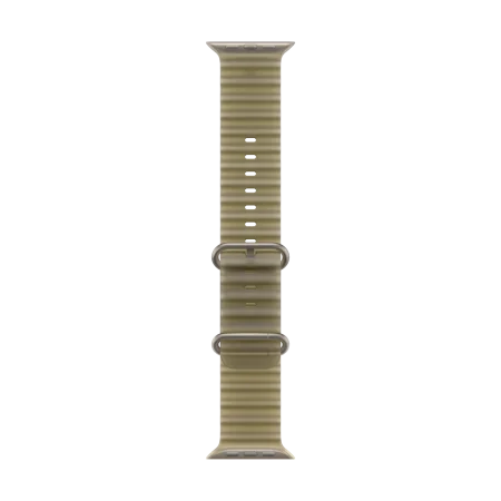 Apple 49 mm Ocean Armband Halbtransparentes Seegrasgrün - Titan Natur