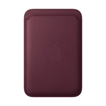 Apple iPhone Feingewebe Wallet mit MagSafe – Burgunder